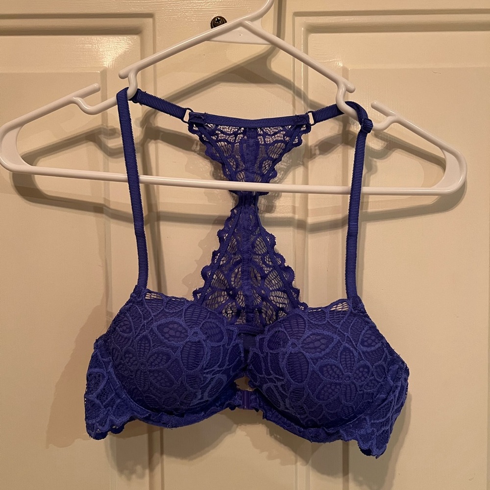 PINK Victoria's Secret Royal Blue Lace Bra